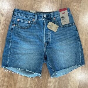 Levi's 501 Mid-Thigh Blue Denim Shorts